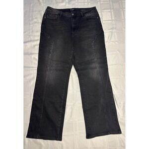 Judy Blue Jeans Women 18W Black Straight Fit Seamed Front High Rise Denim